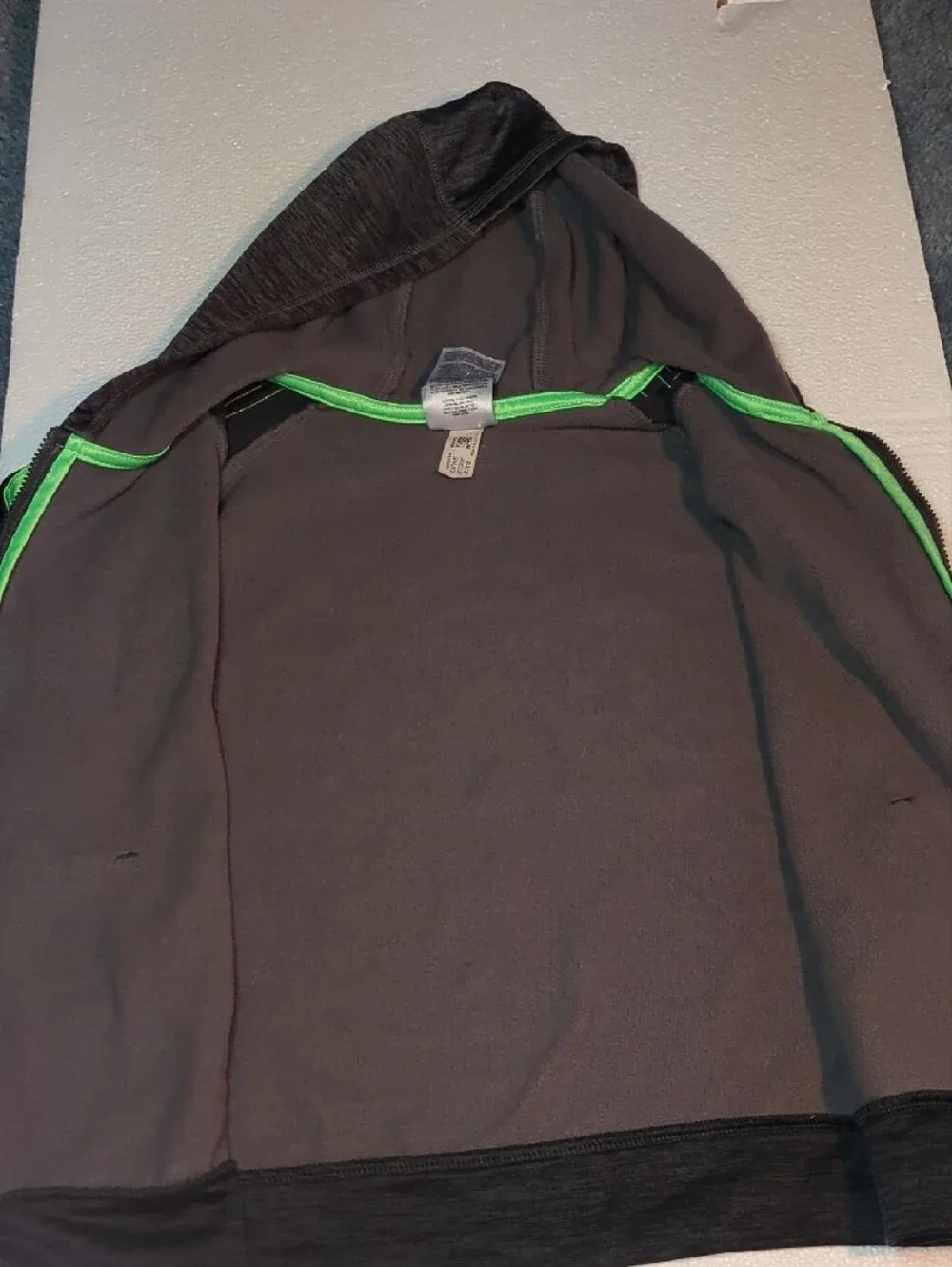Kid's Adidas Black Hoodie with Bright Green Logo & Stripe Accents 7T